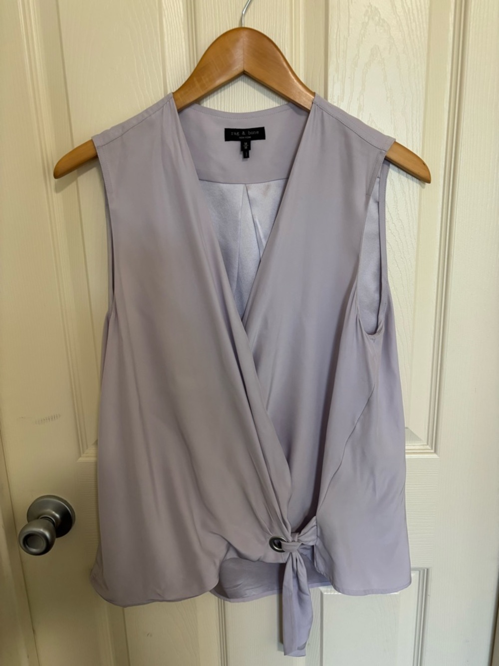 rag & bone Lavender Sleeveless Wrap Tie romantic blouse Camisole - Picture 2 of 5